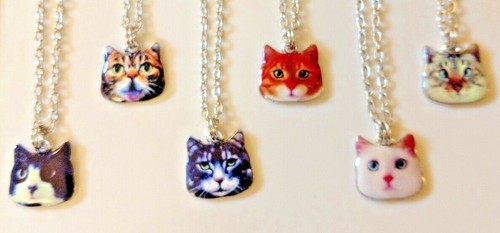 Cat necklace enamel alloy - necklace,