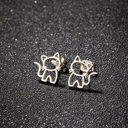 1pair cute cat - 1pair, stainless