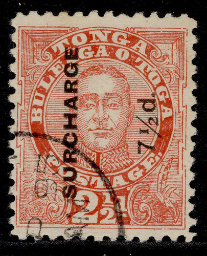 Tonga sg31d on - sg31d,, 7½d