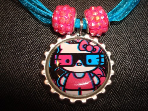 Blue ribbon bottle - ribbon, bling