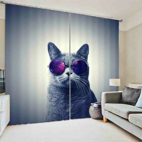 Cool blue cat grass - blue, curtain
