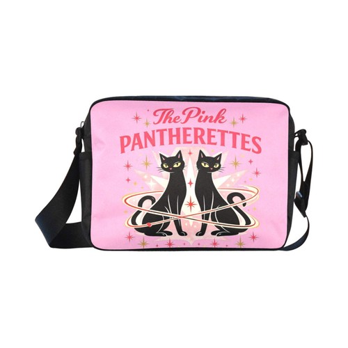 Pink cat crossbody bag retro - cat,