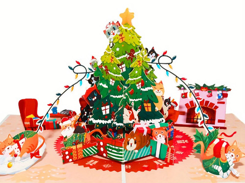 Popup card merry christmas - 3d,